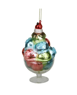 Northlight 4.5'' Desert Delight Pink Blue and Green Glass Ice Cream Christmas Ornament