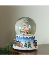 Northlight 5.5" Santa Claus on Sleigh and Snowy Village Rotating Musical Christmas Water Globe Dome