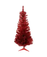 Northlight 4' Red Tinsel Medium Artificial Christmas Tree - Unlit