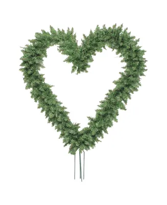 Northlight 22" Green Pine Artificial Heart Shape Wreath with Ground Stakes - Unlit