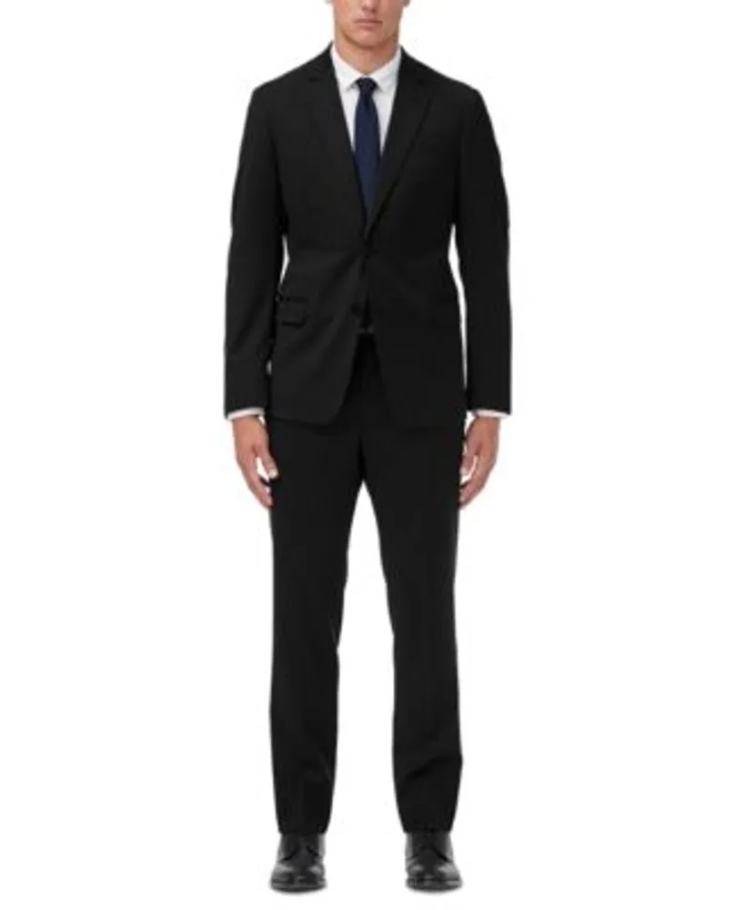 Armani Exchange Mens Slim Fit Black Solid Suit Separates