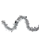 Northlight 50' Traditional Silver Christmas Tinsel Garland with Shiny Polka Dots - Unlit