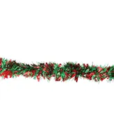 Northlight 50' Shiny Green and Red Christmas Tinsel Garland - Unlit