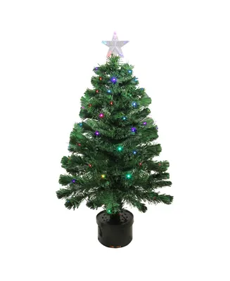 Northlight 3' Pre-Lit Led Color Changing Fiber Optic Christmas Tree with Star Tree Topper