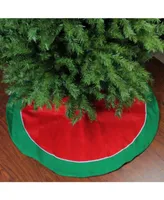 Northlight 48" Traditional Red and Green with White Piping Christmas Tree Skirt