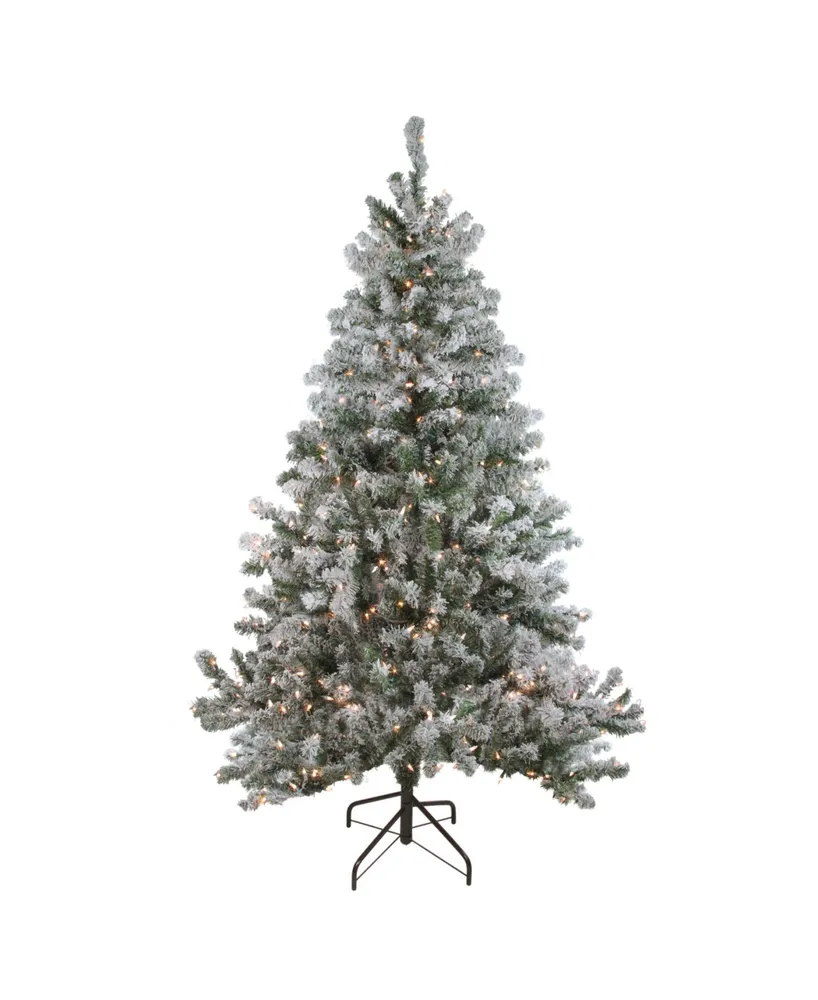 Northlight 6' Pre-Lit Flocked Balsam Pine Artificial Christmas Tree - Clear Lights