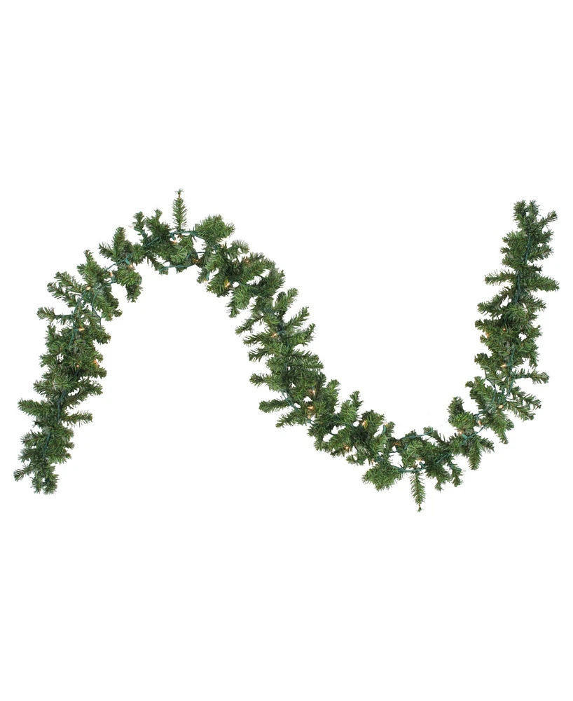 Northlight 9' x 8" Pre-Lit Canadian Pine Artificial Christmas Garland - Clear Lights