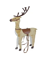 Northlight 40" Plush Standing Reindeer Christmas Decoration with Saddle and Jingle Bells