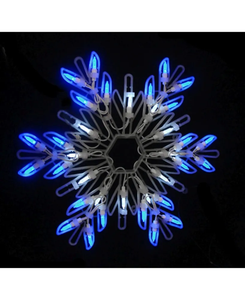 Northlight 15" Led Lighted Pure White and Blue Snowflake Christmas Window Silhouette Decoration