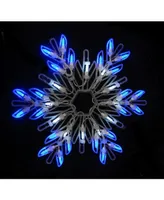 Northlight 15" Led Lighted Pure White and Blue Snowflake Christmas Window Silhouette Decoration