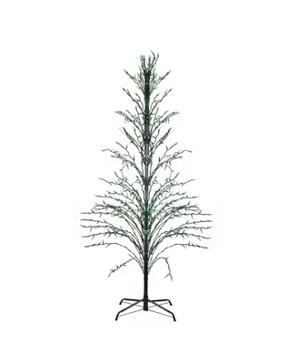 Northlight 9' Green Christmas Cascade Twig Tree Outdoor Decoration - Green Lights