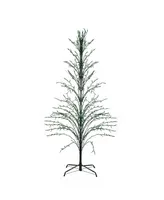 Northlight 9' Green Christmas Cascade Twig Tree Outdoor Decoration - Green Lights