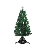 Northlight 4' Pre-Lit Fiber Optic Artificial Christmas Tree with Candles - Multi Lights