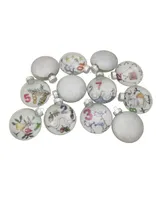 Northlight 12ct Twelve Days of Christmas Glass Disc Holiday Ornaments 3"