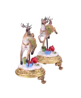 Northlight Set of 2 Glittered Reindeer Christmas Stocking Holders 9.25"