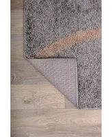 Main Street Rugs Knox Shag Ksh762 Gray 2' x 7' Runner Rug