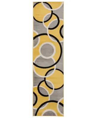 Main Street Rugs Alba Alb368 Yellow 2' x 7'2" Runner Rug