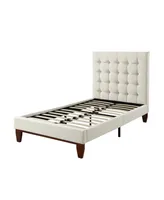 Inspired Home Bond Linen Upholstered Twin Platform Bedframe