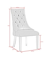 Inspired Home Marilyn Button Tufted Dining Chair with Acrylic Legs Set of 2