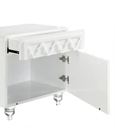 Inspired Home Sienna Lacquer Lucite Leg Nightstand