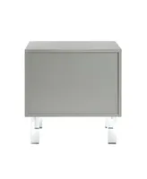 Inspired Home Aristotle 2-Drawer Lacquer Lucite Leg Nightstand