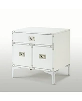 Inspired Home Marco Lacquer Metal Leg Nightstand