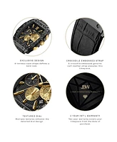 Jbw Men's Echelon Diamond (1/4 ct. t.w.) Watch in Black Ion-plated Stainless Steel 41mm