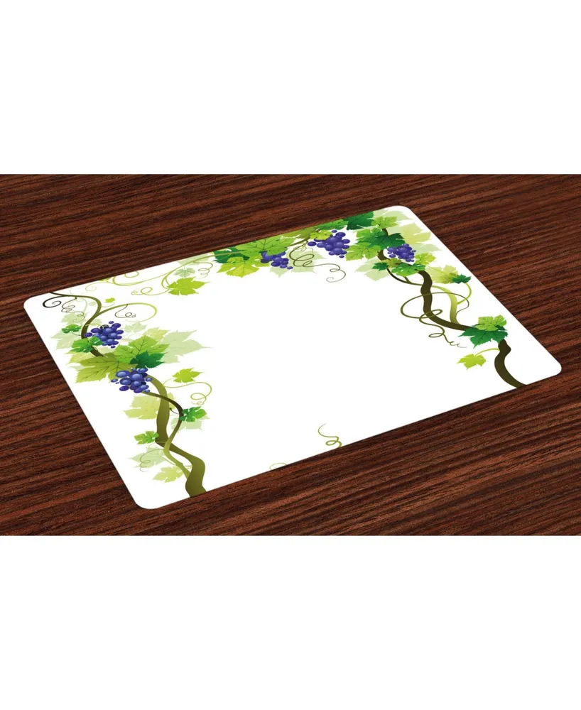 Ambesonne Vineyard Place Mats, Set of 4