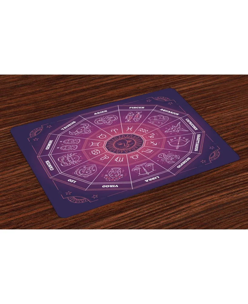 Ambesonne Zodiac Place Mats, Set of 4