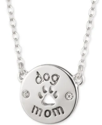 Pet Friends Jewelry Silver-Tone Dog Mom Pendant Necklace, 16" + 3" extender