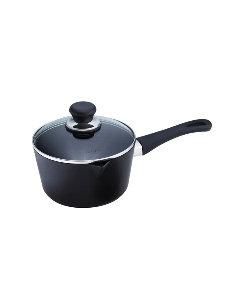 Scanpan Classic Induction 1, 8qt, 1.7 L, 7", 18cm Nonstick Saucepan with Lid, Black