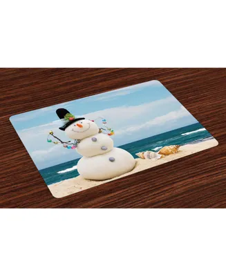 Ambesonne Snowman Place Mats, Set of 4