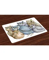 Ambesonne Owl Place Mats, Set of 4