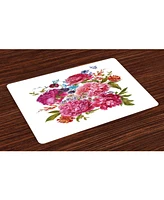 Ambesonne Shabby Flora Place Mats, Set of 4