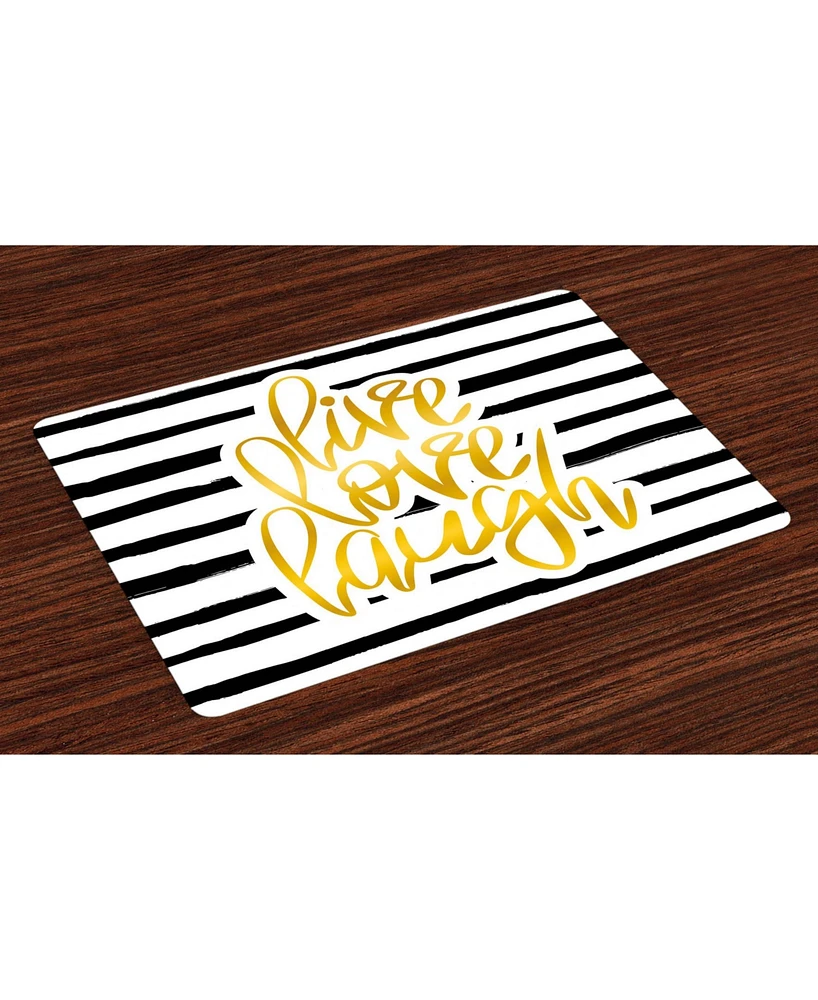 Ambesonne Live Laugh Love Place Mats