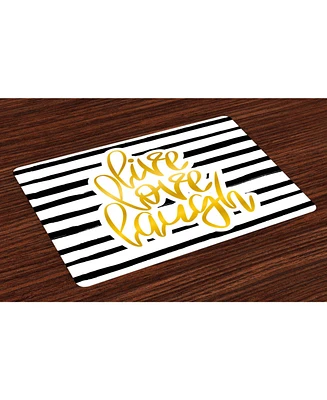 Ambesonne Live Laugh Love Place Mats