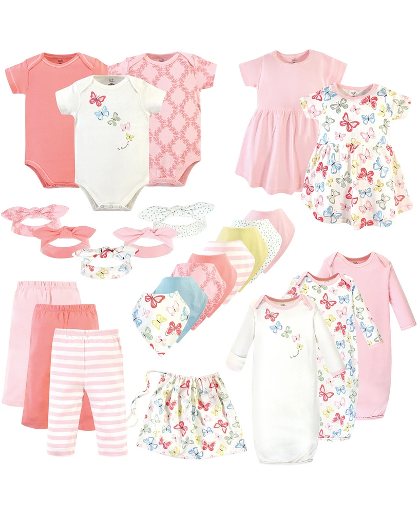 Touched by Nature Baby Girls Organic Cotton Layette Set and Giftset, Butterflies, 0-6 Months