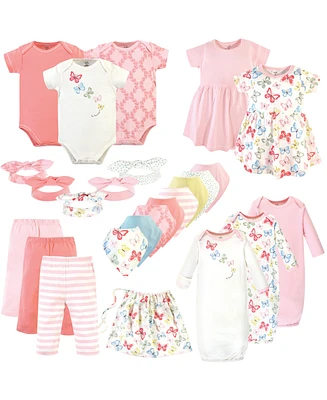 Touched by Nature Baby Girls Organic Cotton Layette Set and Giftset, Butterflies, 0-6 Months
