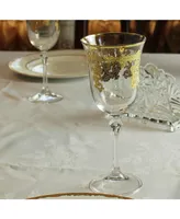 Lorren Home Trends Embellished 24K Gold Crystal Flute Goblets, Set of 4