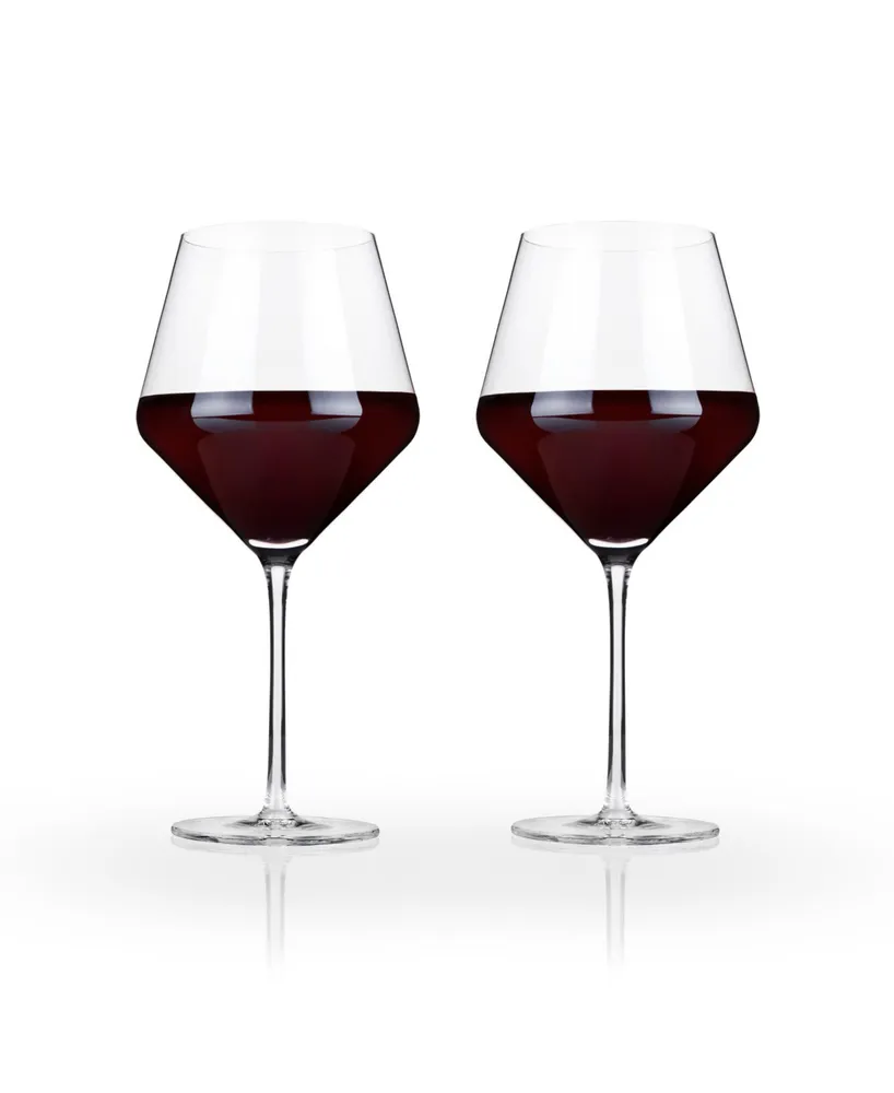 Viski Raye Angled Burgundy, Set of 2, 21 Oz