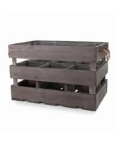 Twine Rustic Farmhouse Wooden 6 Bottle Crate