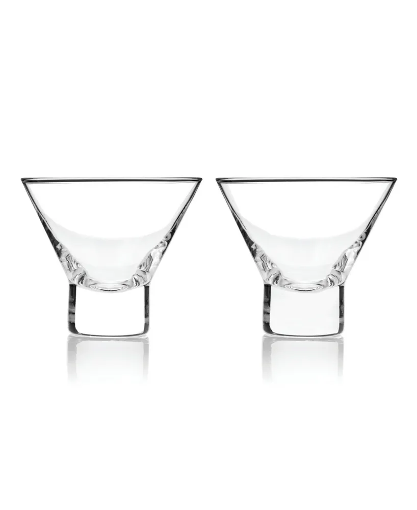 Viski Heavy Base Crystal Martini Glasses, Set of 2 ,Clear, 7.5 oz