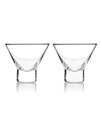 Viski Heavy Base Crystal Martini Glasses, Set of 2, 7.5 Oz