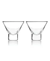 Viski Heavy Base Crystal Martini Glasses, Set of 2, 7.5 Oz