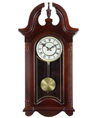 Bedford Clock Collection 26.5" Colonial Chiming Wall Clock with Roman Numerals