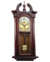 Bedford Clock Collection 38" Grand Antique Chiming Wall Clock with Roman Numerals