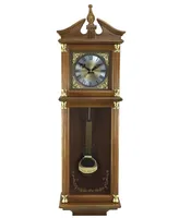 Bedford Clock Collection 34.5" Antique Chiming Wall Clock with Roman Numerals