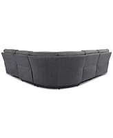 Closeout! Hutchenson -Pc. Fabric Sectional with Power Recliners and Headrests