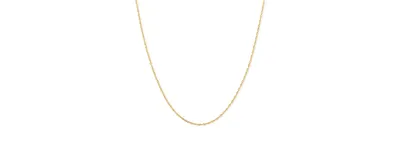 14k Yellow Gold Necklace, 16" Light Rope Chain (1mm)