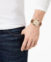 Tissot Men's Swiss Automatic Gentleman Brown Leather Strap Watch 40mm